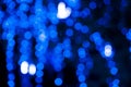 Defocused of blurred phantom blue bokeh circle light from lighting bulb in the night for abstract background texture Royalty Free Stock Photo