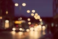 Defocused, blurred urban abstract traffic background