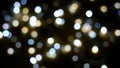 Defocused blurry multicolored blinker lights bokeh of Christmas and New year decoration lights, abstract, dark background, overlay Royalty Free Stock Photo