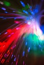 Defocused bokeh lights: optic fiber close-up Royalty Free Stock Photo