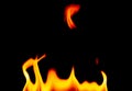 Defocused Burning Flames on a Black Background