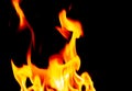 Defocused Burning Flames on a Black Background