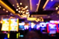 Defocused casino blur with slot machines and lights Royalty Free Stock Photo