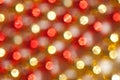 Defocused Christmas Gold and Red Lights Royalty Free Stock Photo