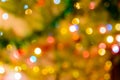 Defocused Christmas lights bokeh background. Christmas bokeh - Christmas tree in lights. Royalty Free Stock Photo