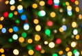 Defocused Christmas tree. Defocused Lights. Christmas tree background Royalty Free Stock Photo