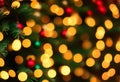 Defocused Christmas tree. Defocused Lights. Christmas tree background Royalty Free Stock Photo