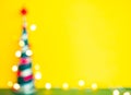 Defocused christmas tree silhouette with blurred lights Royalty Free Stock Photo