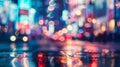 Defocused City Escape The sparkling lights of a bustling cityscape fade into a dreamy blur setting the perfect mood for