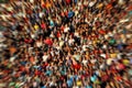 Defocused crowd of spectators on a stadium tribune Royalty Free Stock Photo