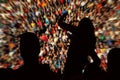 Defocused crowd of spectators on a stadium tribune Royalty Free Stock Photo