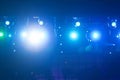 Defocused entertainment concert lighting on stage, bokeh. Royalty Free Stock Photo