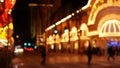 Defocused fabulous Las Vegas Strip boulevard, luxury casino and hotel, gambling area in Nevada, USA. Nightlife and traffic near Royalty Free Stock Photo