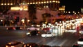 Defocused fabulous Las Vegas Strip boulevard, luxury casino and hotel, gambling area in Nevada, USA. Nightlife and traffic near Royalty Free Stock Photo