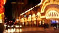 Defocused fabulous Las Vegas Strip boulevard, luxury casino and hotel, gambling area in Nevada, USA. Nightlife and traffic near Royalty Free Stock Photo