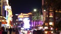 Defocused fabulous Las Vegas Strip boulevard, luxury casino and hotel, gambling area in Nevada, USA. Nightlife and traffic near Royalty Free Stock Photo