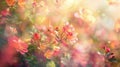 Defocused Floral Fantasy A romantic blur of vibrant greens delicate pinks and sunny yellows conjures images of a