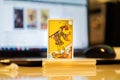 Defocused illustrative editorial tarot cards. Royalty Free Stock Photo
