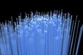 Defocused image of blue fiber optics Royalty Free Stock Photo