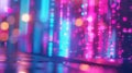 In this defocused image a pulsating blend of neon colors lends an ethereal and dreamlike quality to a collection of Royalty Free Stock Photo