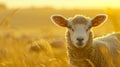 Defocused image 2 In this image the vibrant blur of golden fields serves as a backdrop to a herd of sheep with small Royalty Free Stock Photo