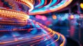 Defocused image of a vibrant swirling carousel highlighting the diversity of online campaigns in various industries