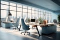 Defocused image of workplace in modern elegant office Royalty Free Stock Photo