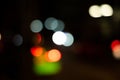 Defocused lights bokeh blur dark background.