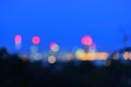 Defocused lights of Vienna Donaucity at night