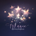 Defocused magic star background. Vector