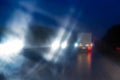 Defocused midnight traffic Royalty Free Stock Photo