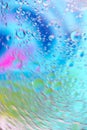 Defocused multicolored abstract background picture made with oil, water and soap with mooving boubbles