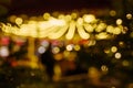 Defocused and night vibrance atmosphere with Bokeh from decorated light bulbs.