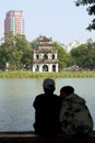 Couple and Turtle Tower in Hanoi