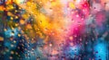 A defocused view of an avantgarde art space with layers of colors and textures melting into one another Royalty Free Stock Photo