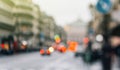 Defocused view of Avenue de l`Opara in Paris, France Royalty Free Stock Photo