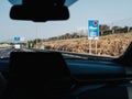 Defocused View from Inside Driving Car at Clinica Balera Hospiral Direction