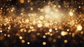 Defocused vintage lights background in light gold and black with glitter Royalty Free Stock Photo