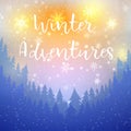 Winter adventures travel background