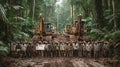 Deforestation amazon rainforest logging bulldozers protest indigenous people destruction environment crisis earth Royalty Free Stock Photo