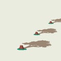 Deforestation and environment damage vector concept with cut trees and their former shadows. Symbol of ecology disaster Royalty Free Stock Photo