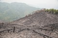 Deforestation, after forest fire, natural disaster, Laos