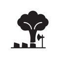 Deforestation Icon - Cut Tree Icon Royalty Free Stock Photo