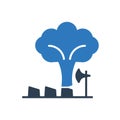Deforestation Icon - Cut Tree Icon Royalty Free Stock Photo