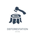 deforestation icon in trendy design style. deforestation icon isolated on white background. deforestation vector icon simple and