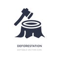 deforestation icon on white background. Simple element illustration from Nature concept