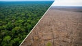 Deforestation impact on tropical rainforest ecosystem and habitat loss Royalty Free Stock Photo