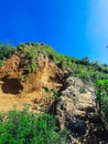 Deforestation of the mountain. Environmental problem. Rain forest destroyed. Royalty Free Stock Photo