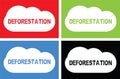 DEFORESTATION text, on cloud bubble sign.