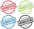 DEFORESTATION text, on round simple stamp sign.